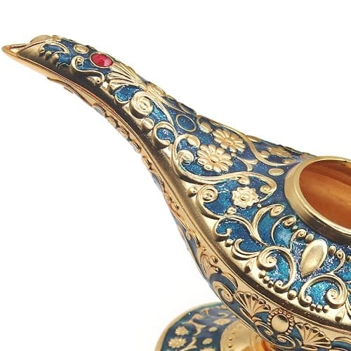 AVESON Classic Vintage Aladdin Magic Genie Costume Lamp Home Table Decoration & Gift, Golden Blue thumbnail 7