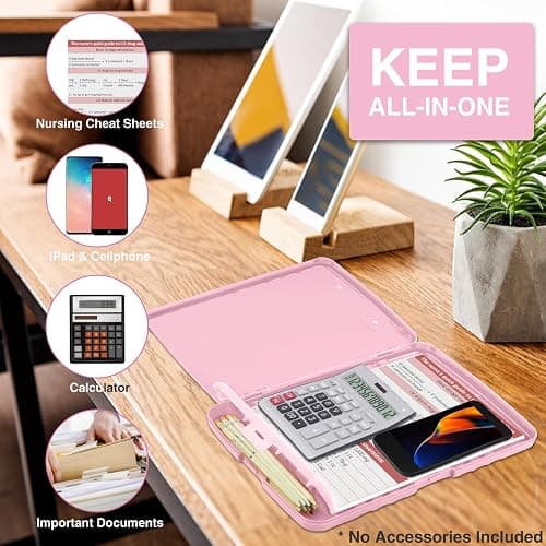 Sooez Clipboards with Storage, High Capacity Clip Boards 8.5x11 with Storage, Heavy Duty Nursing Clipboard Folder, Plastic Clipboard with Pen Holder for Women Teachers Work, School & Office Supplies thumbnail 5