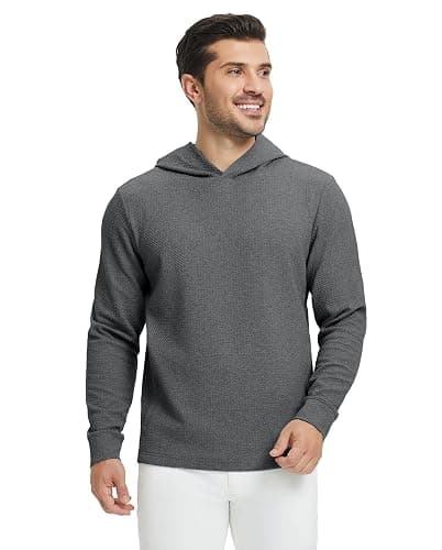 M MAELREG Hoodies for Men Texture Solid Color Sweatshirts Athletic Golf Midlayer Mens Hoodies Pullover Shirt with Pocket thumbnail 2
