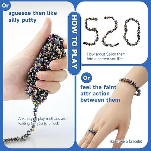 550 Pcs Magnetic Putty Fidget Toys for Adults & Teens, Ferrite Stress Relief Sensory Putty with Weak Magnetic Beads, Desk Gadgets for Office Anxiety, ADHD, Autism, Christmas Stocking Stuffer Gift thumbnail 4