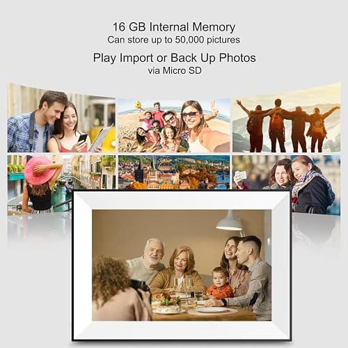 Digital Picture Frame 10.1 Inch Digital Photo Frame WiFi Smart Electronic Frame 16 GB IPS Touch Screen,Auto-Rotate,Easy to use Load from Phone Share Pohto/Video Wedding Gifts for mom Women Men thumbnail 6