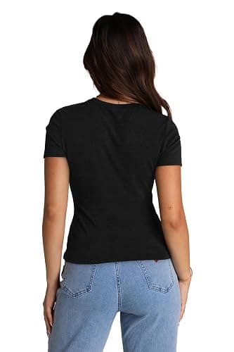 XIEERDUO Basic Tops for Women Short Sleeve Baby Tees 2/3 Pack Crew Neck T Shirts Slim Fit Tees thumbnail 5
