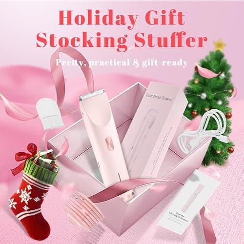 Fanovae Bikini Trimmer for Women – Gentle Electric Razor for Sensitive Areas, Waterproof USB-C Rechargeable Shaver for Body & Face, Stocking Stuffers Holiday Gift Petal Pink thumbnail 6