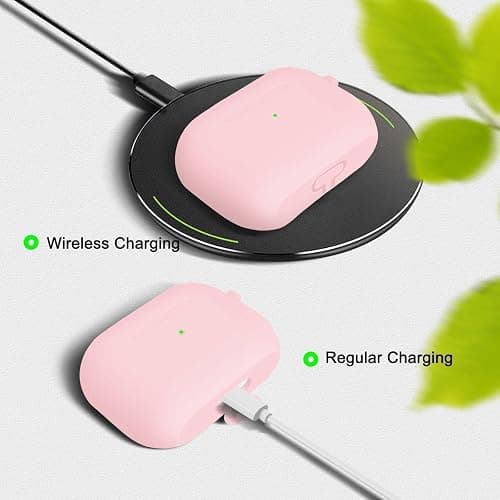 Woyinger for AirPods Pro Case Cover with Cleaner Kit,Soft Silicone Case for Air Pod Pro 1st/2nd Generation-Light Pink thumbnail 3