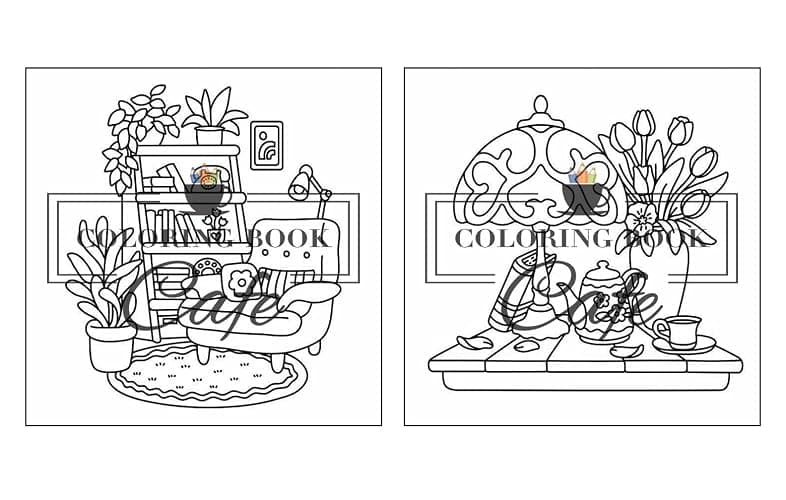 Cozy Corners: Coloring Book for Adults and Teens Featuring Super Cute Nooks and Hygge Spaces for Relaxation (Cute and Comfy Coloring Books) thumbnail 16