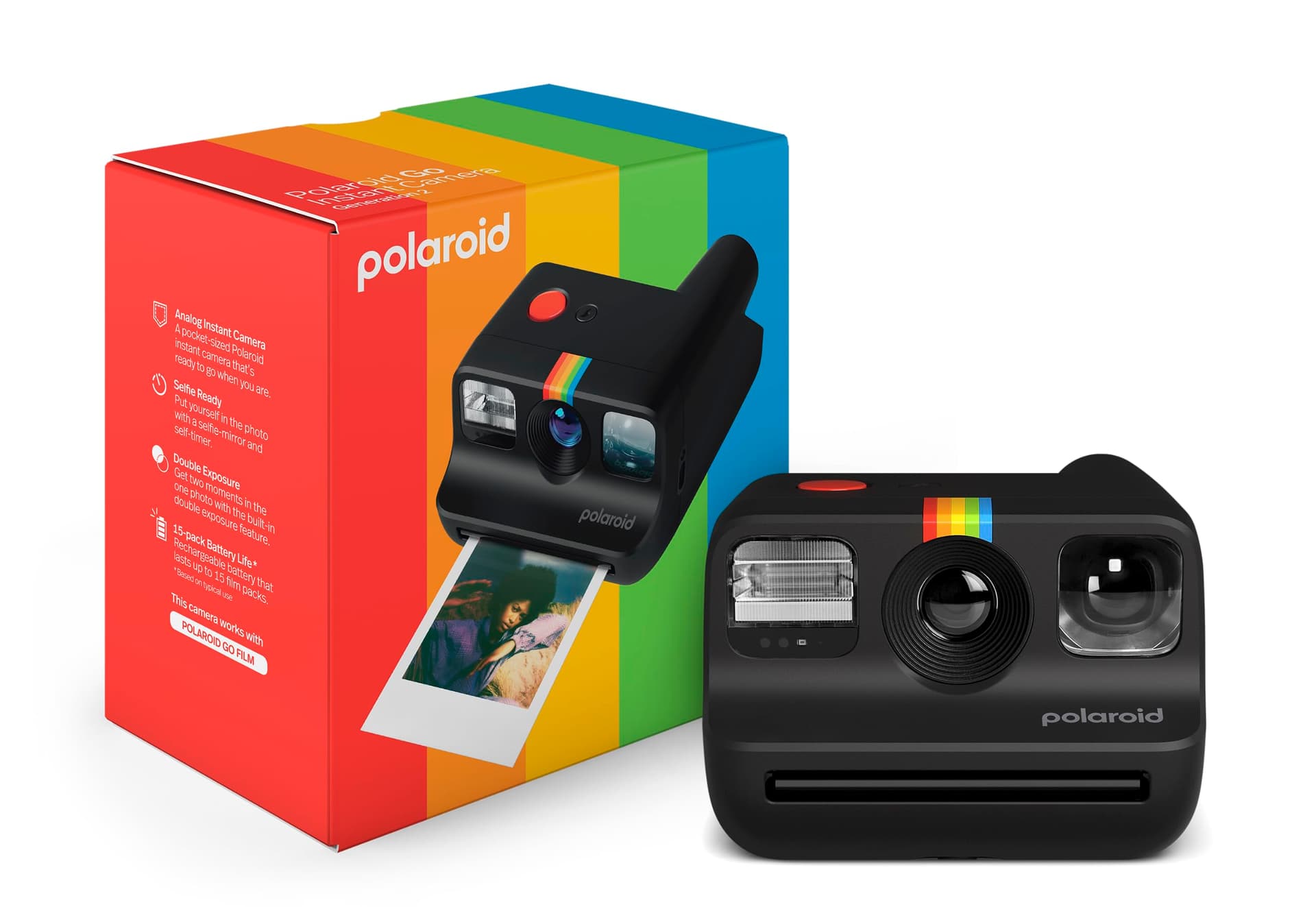 Polaroid Go Generation 2 - Mini cámara de película instantánea - Negro (9096) - Solo Compatible con Go Film - Image 1