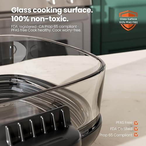 Kismile 5-in-1 Portable Glass Air Fryer, 2.6QT & 4.7QT Dual Glass Containers with Lids, 85% Less Oil, Compact Smart Air Fryer Oven for Deep Roast, Crisp, Keep Warm – Freezer & Dishwasher Safe thumbnail 6