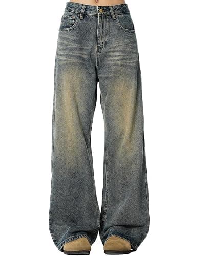 Baggy Jeans Men Y2k Wide Leg Vintage Skater Jeans Loose Fit Emo Grunge Pants Oversized Hip Hop Streetwear 2000s Clothes - Image 1