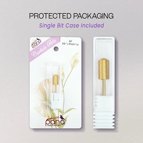 PANA 3/32" Large Smooth Round Top Safety Carbide Nail Drill Bit for Gel Polish & Acrylic Removal Nail Salon Manicure Pedicure Electric File Tools (Large Barrel - Gold, Extra Fine) - Extra Fine - Large Barrel - Gold thumbnail 7