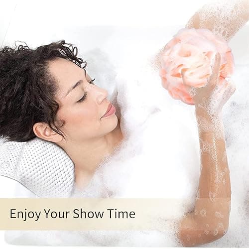 FARMOGA Bath Loofah Sponge Body Scrubber Shower Sponge Exfoliating Mesh Pouf Shower Ball Bath Sponges for Women and Men Bathing Accessories (4Pack 50G Colorful) thumbnail 6