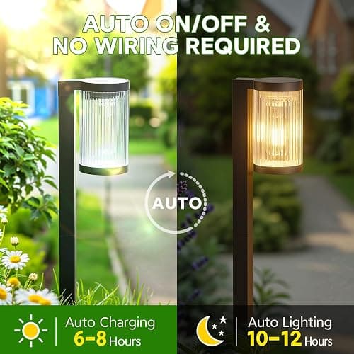ELECLINK Solar Pathway Lights Outdoor, 6 Pack Upgraded Outdoor Solar Lights for Outside Super Bright Up to 12Hrs, IP65 Waterproof Solar Garden Lights for Yard Path Walkway Decor Landscape Lighting thumbnail 5