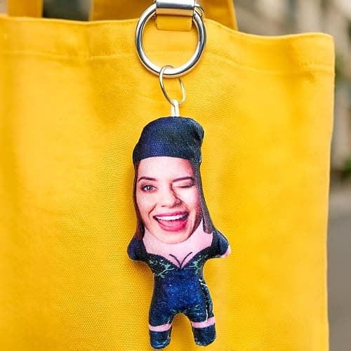 VEELU Cute Plush Keychain for Backpacks, Custom Photo Keychain, Ugly Pillow Pendant, Purse Bag Charm Gift for Men thumbnail 9