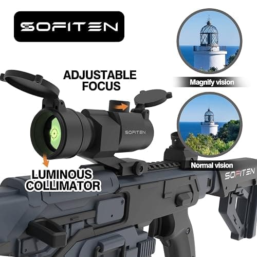 SOFITEN Toy Gun Automatic Sniper Rifle with Tactical Vest Kit, Scope. Toy Foam Blaster Dart Toys with 120 Darts, IR and Flashlight. The Shooting Activity Game for Kids Age 8+ thumbnail 5