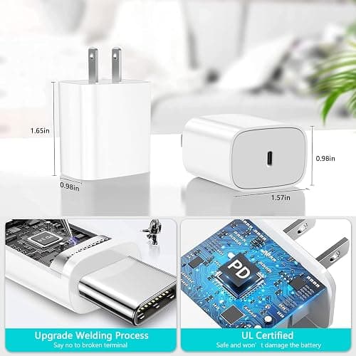 iPad Pro Charger,20W USB C Fast Charger with 10FT Long Fast Charging Cord for iPad Pro 12.9 5th/4th/3rd,11 inch 3rd/2nd,13 inch M4,iPAD Air 5th/4th Generation/13/11 M3 M2,iPad 10th/11th(A16),Mini A17 thumbnail 4