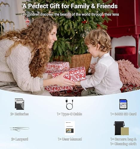 Digital Camera, FHD 4K 44MP Compact Point and Shoot Cameras with 64GB SD Card 2 Batteries, 16X Autofocus Digital Zoom Small Camera for Teens Kids Boys Girls (White) thumbnail 10