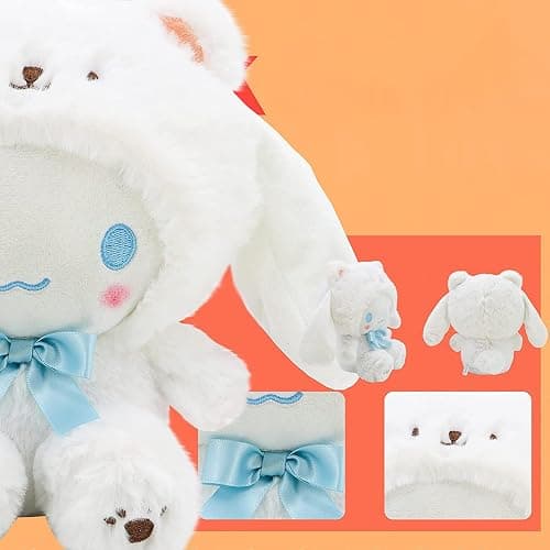 Ykecfpry Kawaii Cartoon White Bear Cross-Dressing Series Plush,Soft Plush Doll Cute Soft Toys, Plush Pillow Stuffed Animals Toy Birthday Gifts for Girls Kids ((White Bear-8in) thumbnail 5