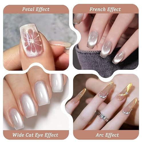 FOWSRHRG 3 in 1 Cat Eye Nail Magnet Set, Multifunctional Wooden Handle Nail Magnet, Heart Magnet for Nails, Rabbit Shape Cat Eye Magnet for Nails, Long Strip Magnets Tool for Nail Art DIY at Home thumbnail 3
