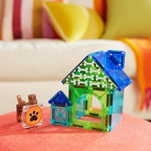 MAGNA-TILES Dog House 13-Piece Magnetic Construction Set, The Original Magnetic Building Brand thumbnail 2