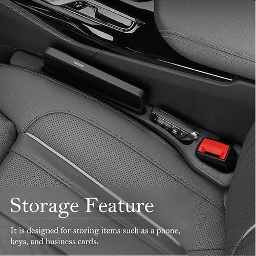CGYISOL Car Seat Gap Filler 2-Pack, Universal Car Seat Gap Filler Organizer, Seat Gap Plug – Fills Gap Between Seat & Console (Black) thumbnail 6