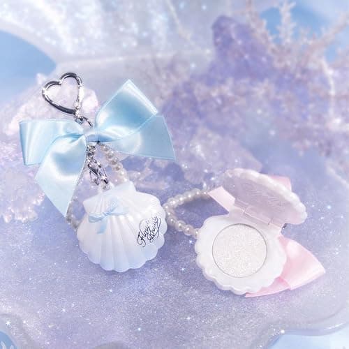Flower Knows Shell's Jewel Highlighter Balm,Cute Pink Bag Charms Keychain,Glitter Highlighter Makeup,Natural Glow Finish,Long Lasting Face Illuminator,Gift for Women,Girls,0.11 oz(Moonlight Stone) thumbnail 2