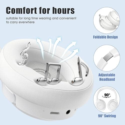 BERIBES Bluetooth Headphones Over Ear Wireless HiFi Stereo Headsets 65H 6EQ | Bluetooth 6.0,with Built-in HD Mic,Foldable Lightweight,Comfort Fit,Fast Charging,Deep Bass for Home Office Cellphone PC Ect. thumbnail 4