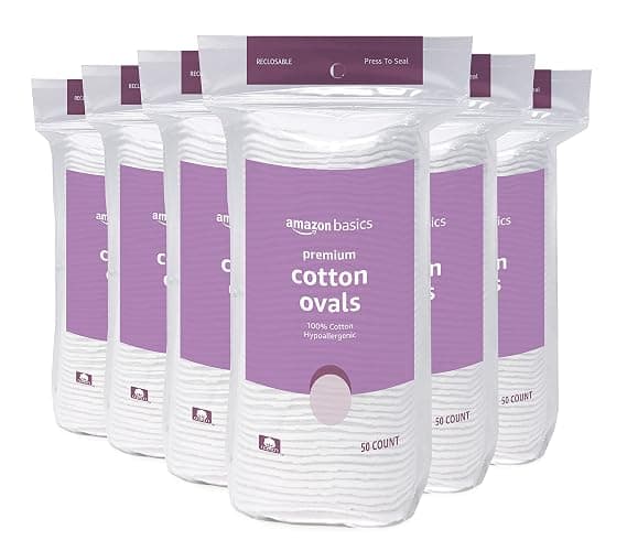 Amazon Basics Oval Premium Pads, 300 Count (6 Packs of 50) (Previously Solimo) - Image 1