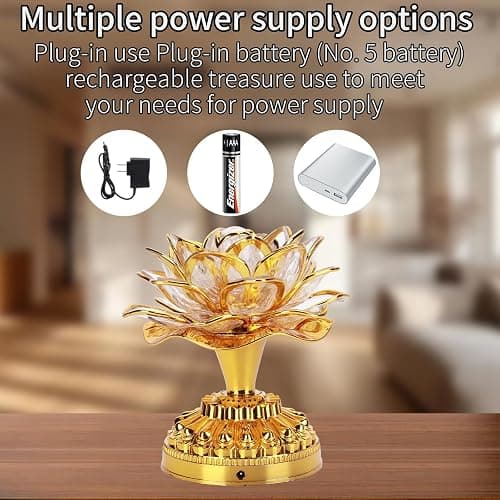 OUKENS Lotus Flower Lamp,Buddhist Lamp, 110-240v Us Plug Buddha Light Led Lotus 7 Colorful Golden Buddha Night Light Buddhism Faith Supplies(1Pcs) thumbnail 6
