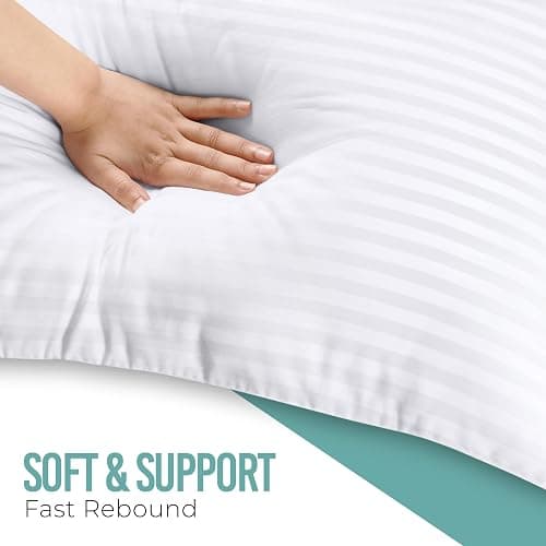 Utopia Bedding Pillows Queen Size Set of 2 (White),Hotel Pillows, Cooling Pillow for Side, Back or Stomach Sleepers - Queen (Pack of 2) thumbnail 9
