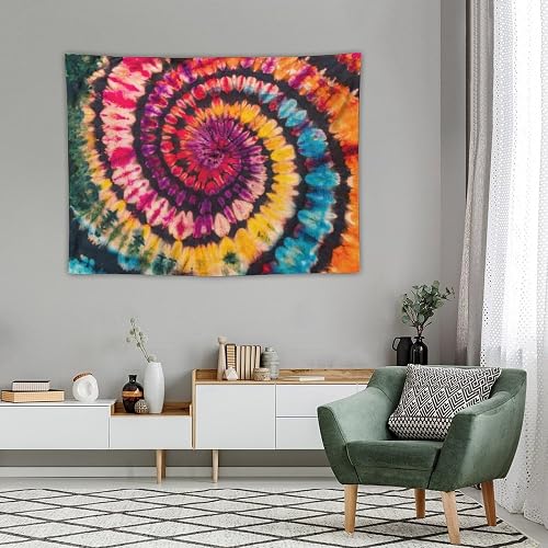 ZhiRain Tie Dye Tapestry Wall Hanging Spiral Bohemian Watercolor Swirl Ethnic Gypsy Trippy Indian Artsy Tapestries Home Decor for Living Room Bedroom Apartment Farmhouse Dorm 30"x40" thumbnail 4