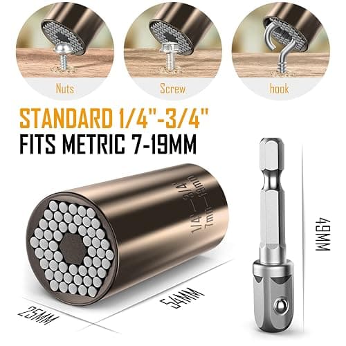 Lenski Stocking Stuffers for Men Adults, Super Universal Socket Christmas Gifts for Men, Mens Gifts for Dad Him Grandpa, White Elephant Gifts for Adults, Birthday Dad Gift thumbnail 2