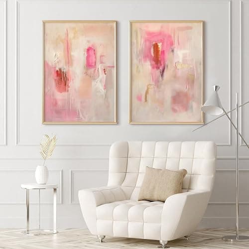 Tocliky Abstract Wall Art Neutral Modern Canvas Painting Decor Pink Beige Minimalist Wall Art Contemporary Abstract Poster Artwork for Living Room Bedroom 12x16 Inch Unframed Set of 2 thumbnail 5