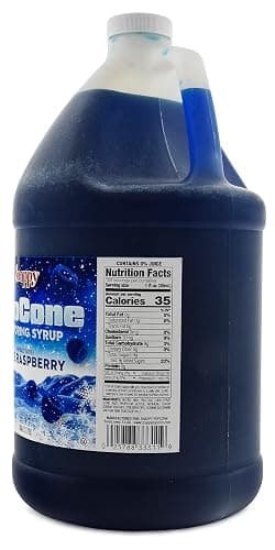 Snappy Blue Raspberry Sno Cone Syrup, 1 Gallon (128 ounces) Size, Ready to Use For Snow Cone Machines, Flavored Syrup for Shaved Ice, 14 Flavor Options thumbnail 2