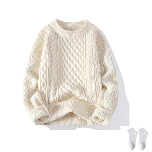 white cable knit sweater - Image 1