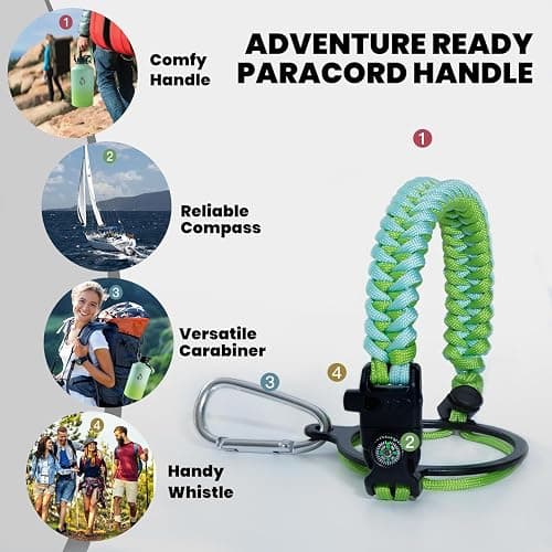 RAYMYLO One Gallon Water Bottle Insulated, Triple Walled Vacuum Stainless Steel (Cold for 48 Hrs), Leak Proof & Non-BPA, Large Water Flask Jug with Paracord Handle & Straw Spout Lids thumbnail 5