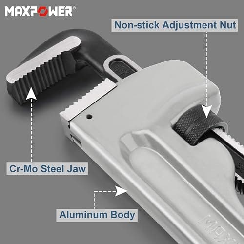 MAXPOWER Aluminum Straight Pipe Wrench 900mm/36-Inch Heavy Duty Plumbing Spanner Stillson thumbnail 5