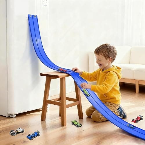 HACOCOLA 15 Ft Flexible Race Track Set with 6 Toy Cars for Kids thumbnail 2
