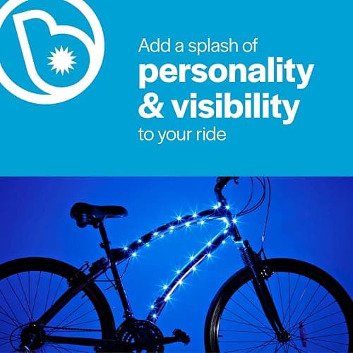 Brightz CosmicBrightz LED Bike Frame Rope Light - 6.5-Foot String Rope - Battery-Powered with On/Off Switch - Ultra Bright Color Keeps Your Ride Fun and Safe for Kids, Teens, & Adults thumbnail 3
