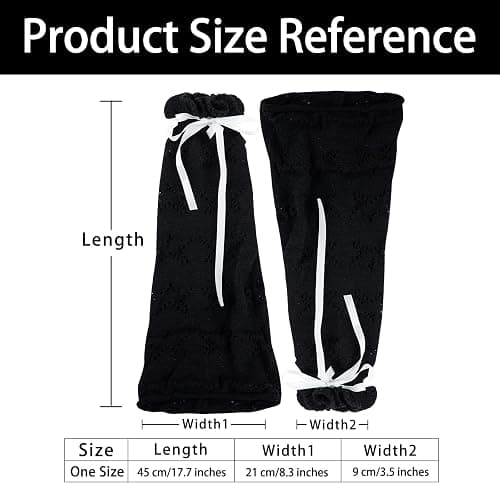 Junely 2 Pairs Leg Warmers for Women Kawaii Leg Warmer Cute Legwarmers Japanese Socks Halloween Goth Emo Gyaru Accessories thumbnail 5