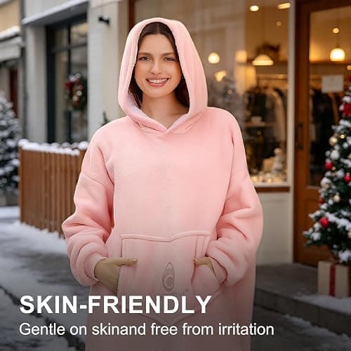 C hello cloud Oversized Hoodie Blanket, Wearable Blanket sweatshirt, Ultra Soft Sherpa Fleece Comfy Snuggle Hoodie thumbnail 6