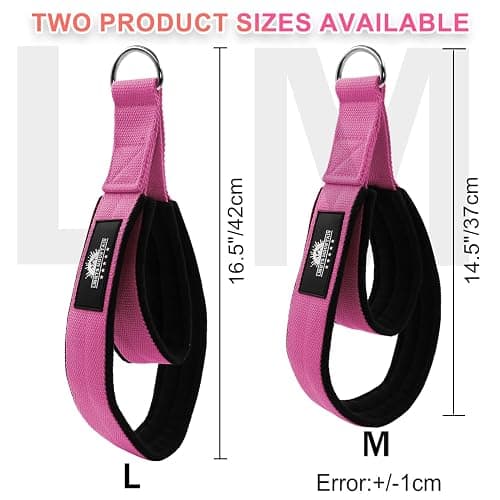 Lights Mountain 1 Pair Pilates Double Loop Straps for Reformer Fitness D-Ring Straps Handle, Yoga Exercise Accessories for Home Gym Workout thumbnail 2