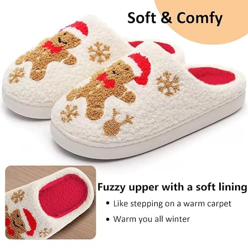 Cxiboh Cute House Slippers for Women Indoor Outdoor Soft Fuzzy Bedroom Shoes with Memory Foam Non-slip Trendy Stuff thumbnail 3