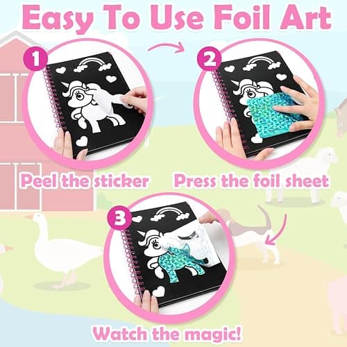 FUNNYB&G Foil Art Craft for Kids - Christmas Crafts Gift Party Favors Stocking Stuffers for Kids Fun Art Supplies Creative Birthday Gift Travel Toys for Girls Boys 4 5 6 7 8 9 Years Old(Princess) thumbnail 4