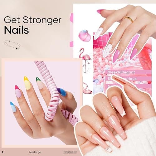 COLORTIFIC Builder Nail Gel, 2 Pcs 15ml 7 in 1 Clear Builder Gel for Nails Strengthener Apex Thickening Extension Rhinestone Glue in a Bottle thumbnail 5