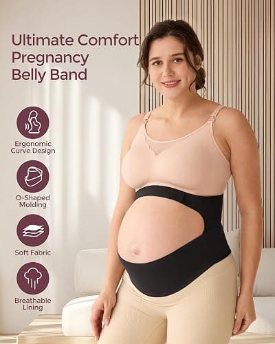 Momcozy Pregnancy Belly Band, CozySupport Ergonest Maternity Belly Band, Invisible Pregnancy Belt for Back, Abdomen, Waist thumbnail 2