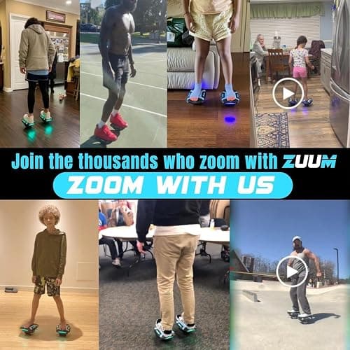 Zuums - Zuum Shoes Self Balancing Electric Skates Seen On Shark Tank - Portable - 350W 7MPH 2Hr Ride - Hoverboard Skates For Kids Adults Hoverboard Shoes Scooter (Midnight Black) thumbnail 6