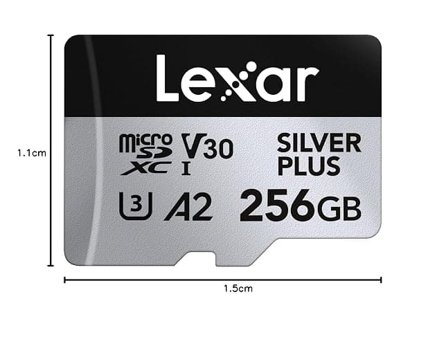 Lexar Silver Plus Carte mémoire Micro SD 256 Go, jusqu'à 205 Mo/s | MicroSDXC UHS-I avec Adaptateur, C10, U3, A2, V30, Full HD, 4K UHD, Carte TF Haute Vitesse pour Drone, caméra thumbnail 9