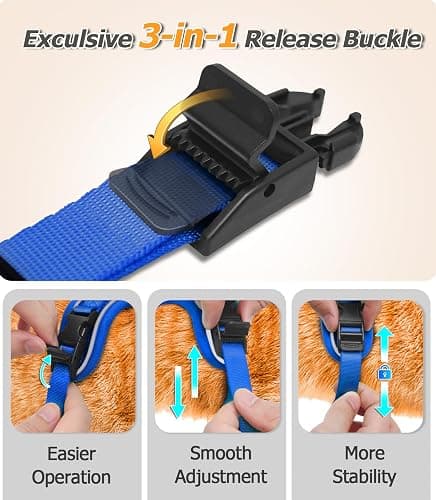 Halypet Cat Harness and Leash Set [MAX Safety 4th-Gen Upgrade] Escape Proof Adjustable Cat Leash Comfortable Soft Vest Easy to Wear Kitten Harness with Reflective Strip for Cats Walking, S Blue thumbnail 3