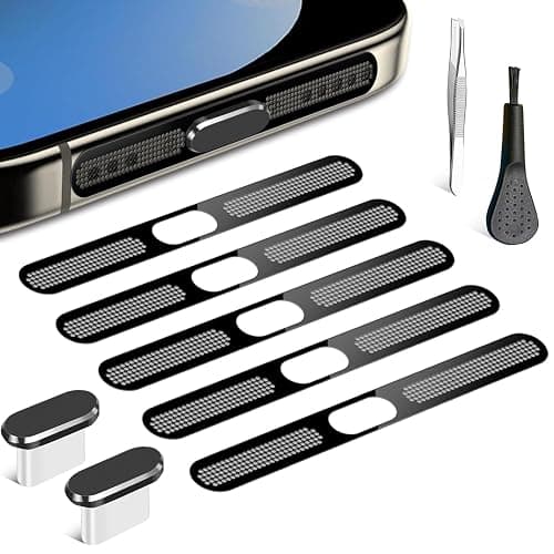 USB C Dust Plug Phone Speaker Dust Cover and Anti Dust Cover Protector Cap | for iPhone 17/16/16 Pro/16 Pro Max/iPhone 15/15 Pro/Pro Max – Black - Image 1