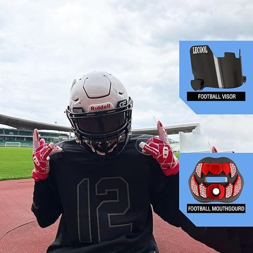 LeCool Football Mouth Guard with Connected Strap- 3D Beast Chrome Adult and Youth Mouth Guard-Mouth Piece for Sports for Maximum Air Flow and Teeth Protection thumbnail 4