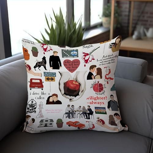 RBAFAO Movie Inspired Gifts Edward Girl Gift Forks Washington Gift Vampire Lover Pillow Cover City of Forks Gifts, Pillow Covers Cushion Cover Sofa Home Decor thumbnail 5
